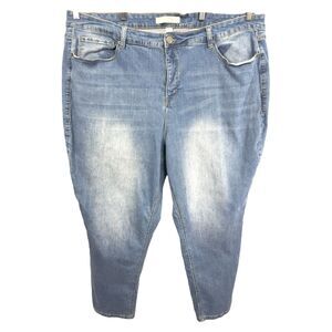 Cato Plus Size 26W Jeans Blue Tapered Leg‎ High Rise Stretch Slim Straight 1050